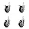 Service Caster 4 Inch Black Poly Swivel 7/8 Inch Square Stem Caster Total Lock Brakes SCC, 2PK SCC-SQTTL20S414-PPUB-BLK-78-2-S-2 - alternate 1